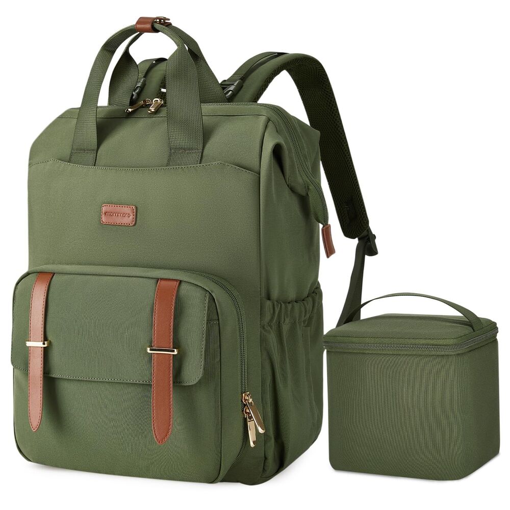 Olive Green Multifunctional Baby Backpack Diaper Bag
